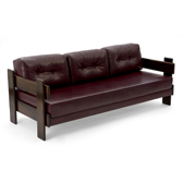 Sofa in Jacaranda and leather.  