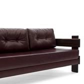 Sofa in Jacaranda and leather.  .
