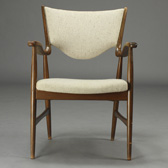 Armchairs with frame of solid teak